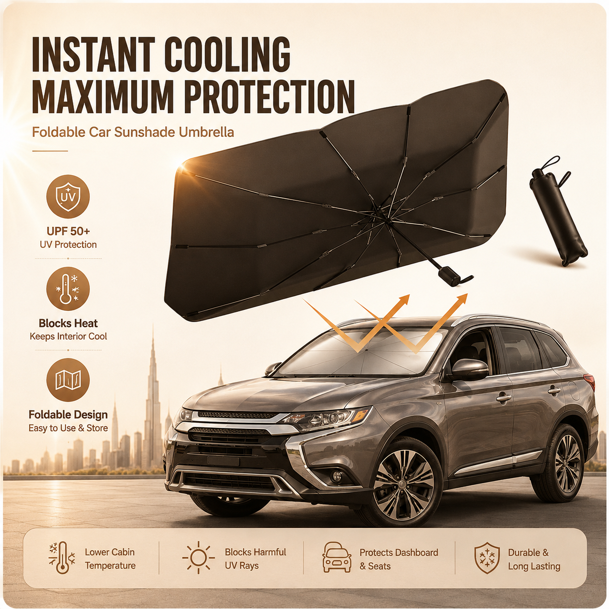 Car Windshield Sunshade Foldable Front Window Cover