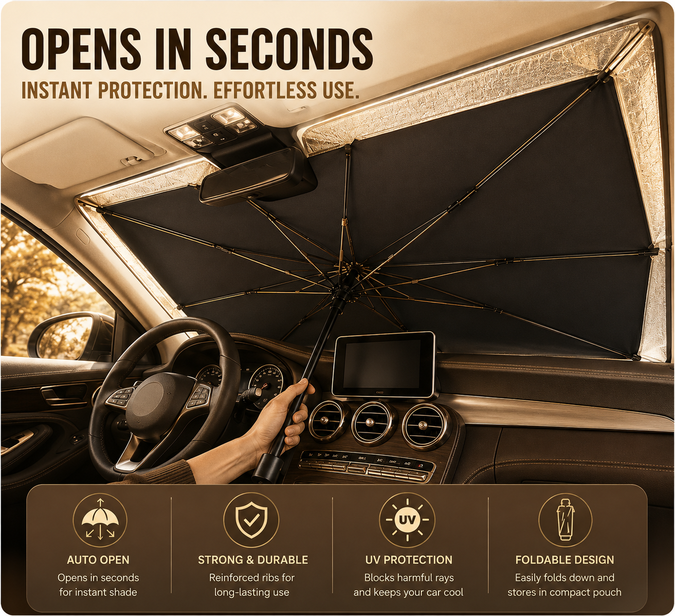 Car Windshield Sunshade Foldable Front Window Cover
