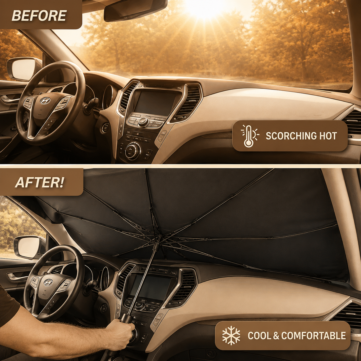 Car Windshield Sunshade Foldable Front Window Cover